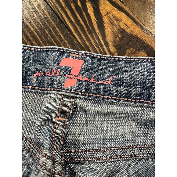 7 For All Mankind Cropped Jeans Women 27 Preppy Academia Twee Coquette Grunge - Picture 2 of 12